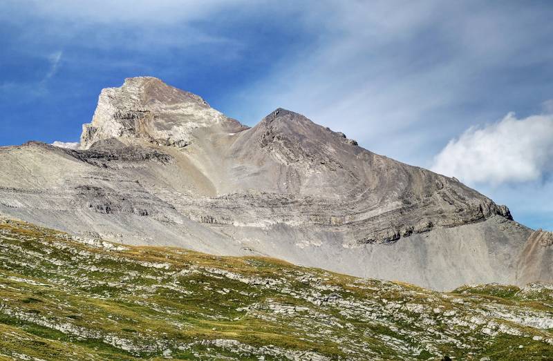 Haute Cime, das Ziel der Wanderung, von Hütte aus gesehen