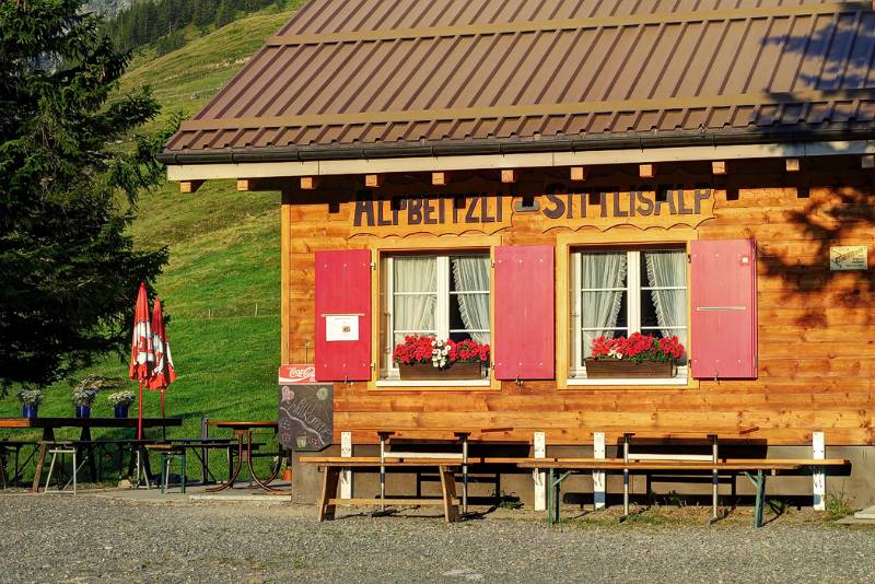 Start am Bergstation von Sittlisalp Bahn