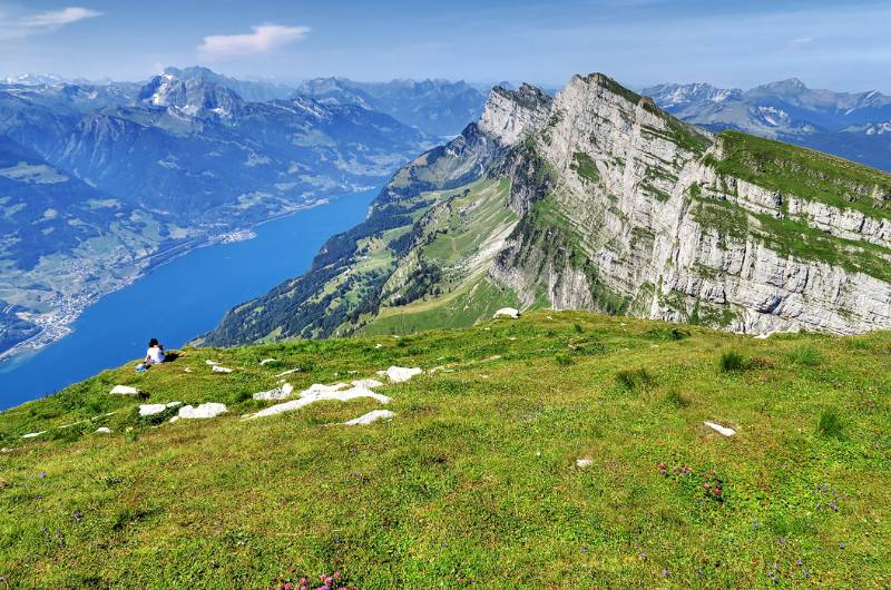 Mürtschenstock, Walensee und Churfirsten von Hinderrugg aus