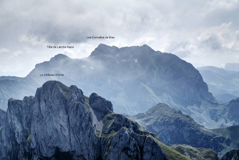 Blick auf Cornettes de Bise - das Ziel der morgigen Wanderung