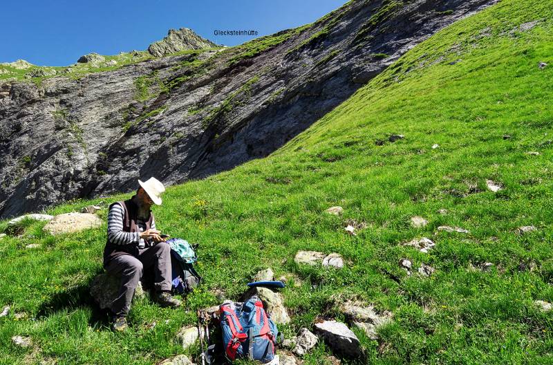 Pause, bis zur Hütte noch ca. 300Hm