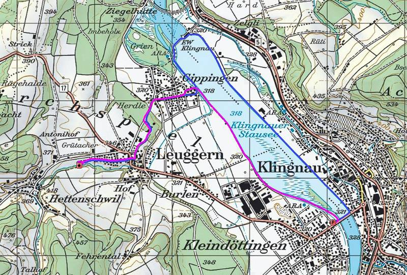 Route auf der Karte