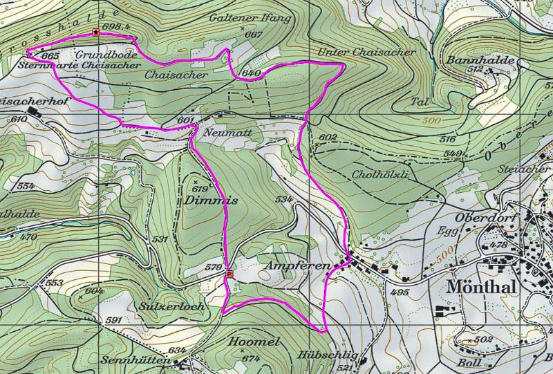 Route auf der Karte