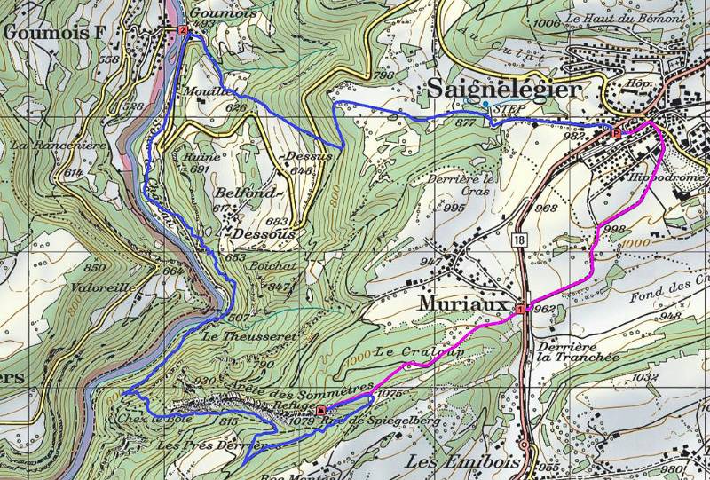 Route auf der Karte