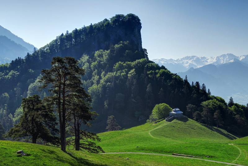 Blick zurück auf Schnielskopf. Es scheint, gibt es kein Wanderweg auf