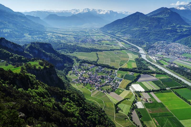 Rheintal. Blick Richtung Landquart-Chur