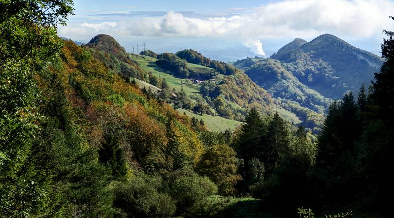 Aussicht vom Punkt 998m - Gwidemhöchi - Richtung KKW Gösgen