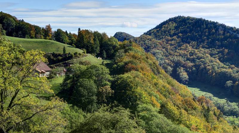 Landschaft im Abstieg