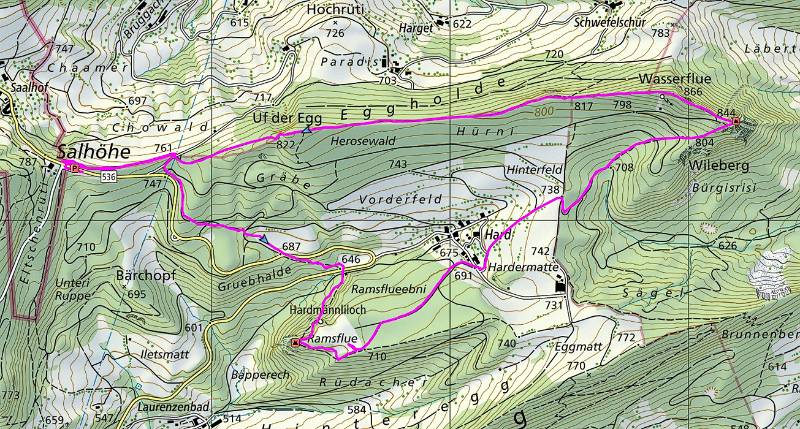 Die Route auf der Karte