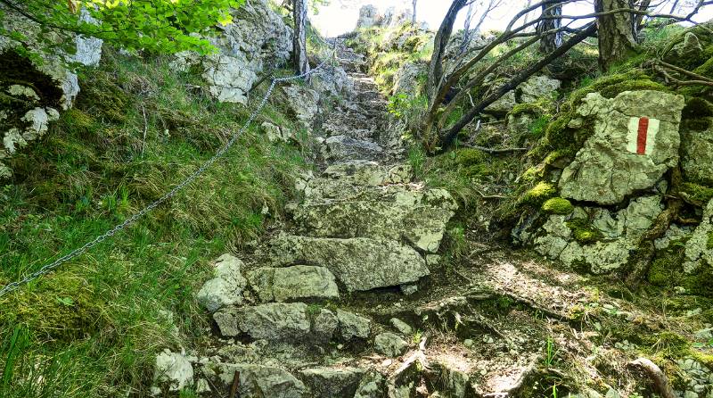 Bequem eingerichteter Wanderweg