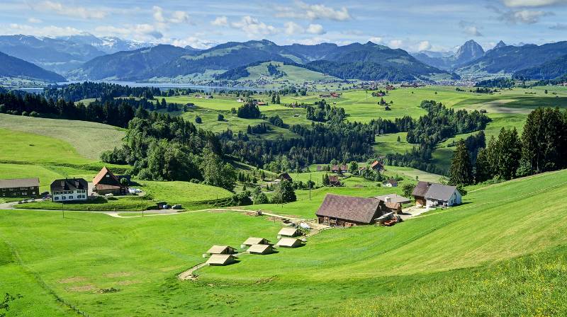 Blick Richtung Sihlsee und Ybrig-Gebiet