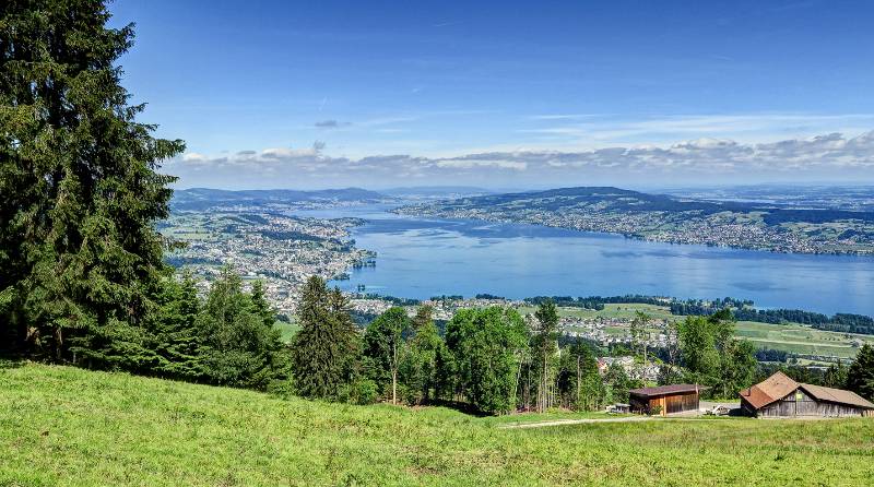 Schöne Aussicht auf Zürichsee