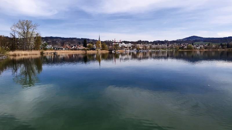 Pfäffikon von der westlichen Seite des Sees