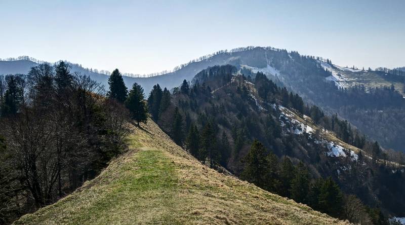 Blick zurück auf Schnebelhorn im Abstieg