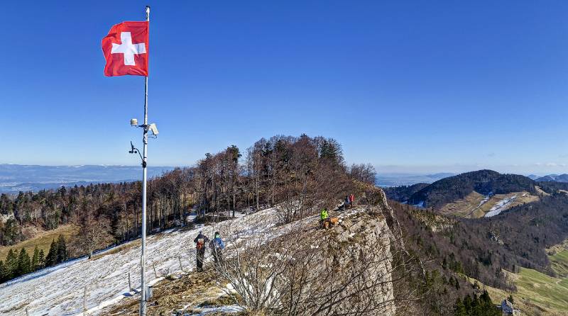 Blick vom Aussichtspunkt Richtung Vogelberg