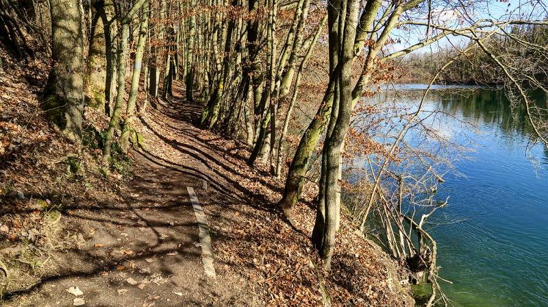 Schöner Wanderweg am Ufer von Aare