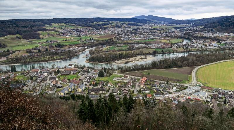 Zusammenfluss von Aare und Limmat