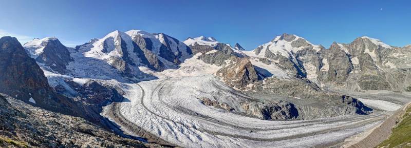 Die schönen, weissen Berge des Berninagebiets - Piz Cambrena, Piz Palü,