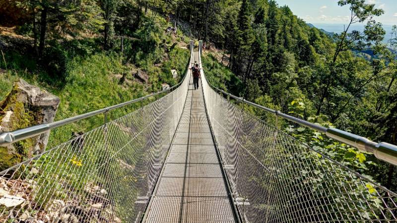 Über die Hängebrücke