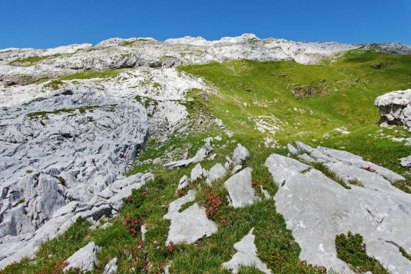 Blick zurück im Abstieg