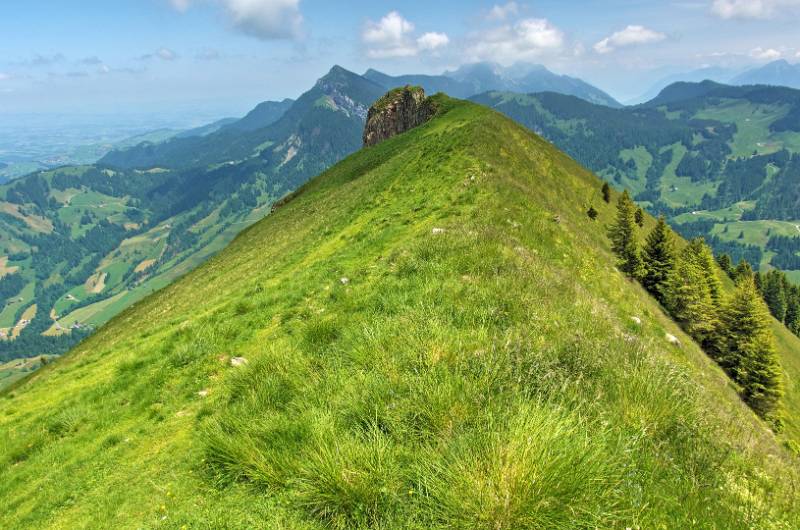 Blick entlang dem Grat Richtung Hängst